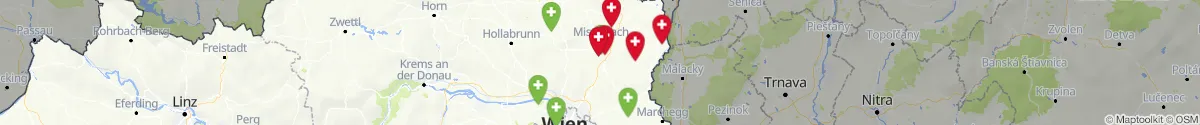 Kartenansicht für Apotheken-Notdienste in der Nähe von Großkrut (Mistelbach, Niederösterreich)